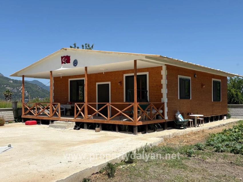 120m2 Detached Wooden House On A 2500m2 Field In Dalyan Karadağ Area