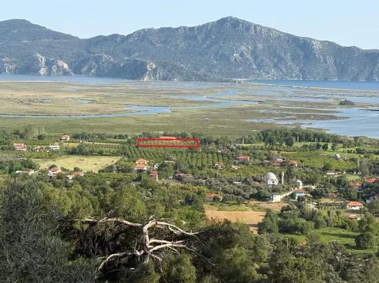 In Çandır, a 1252m2 field for sale with lake and nature view